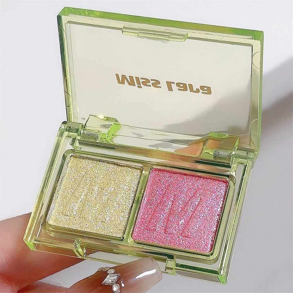 2 Colors Eye Shadow Makeup Palette Products Shiny Eyeshadows Korean Cosmetics Blue Shadow Purple Green Korean Eyeshadow Palette W250605