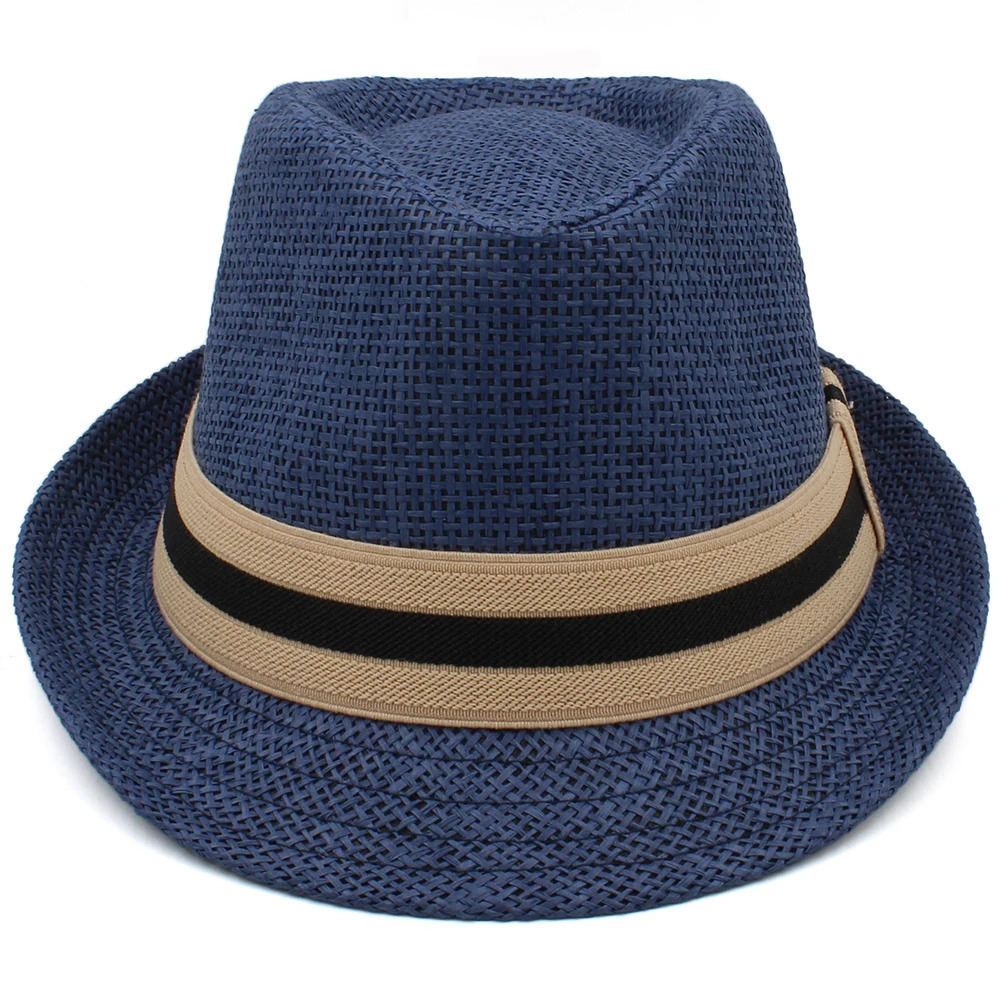 2 Sizes Parent-child Men Women Kids Boy Straw Fedora Hats Summer Trilby Sunhat Classical Jazz Caps Sombrero Beach Outdoor Travel 250605