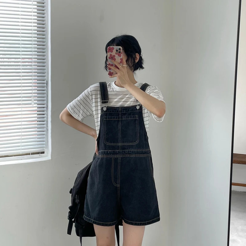 Blue Denim Shorts Female Summer Loose Wide Leg Shorts Korean Jumpsuit Shorts For Women 250603