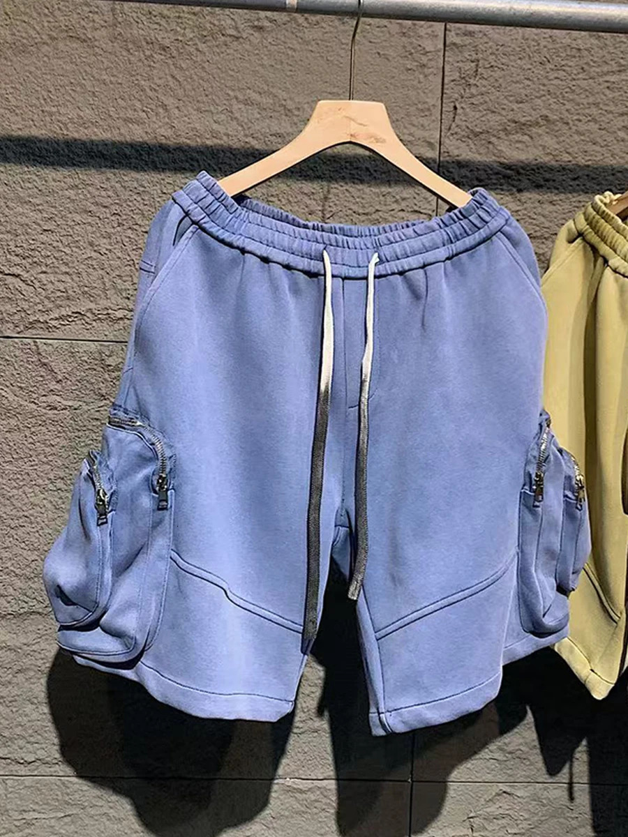 Mauroicardi Spring Summer Loose Casual Soft Baggy Cargo Shorts for Men Elastic Waist Drawstring Short Knee Length Pants Clothes 250604