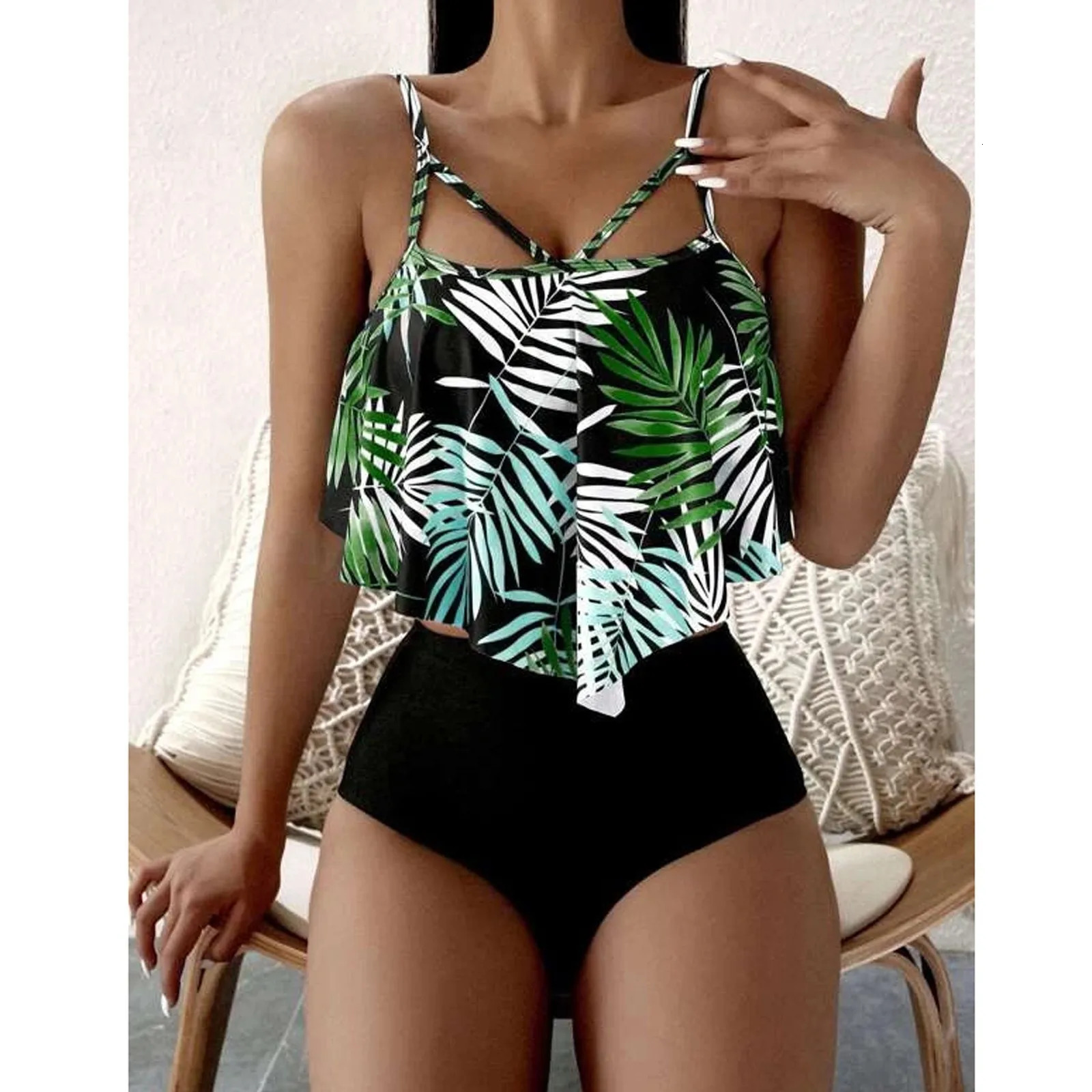 Sexy Two Pieces Bikini Women Fashion Vintage Printed Push Up Swimsuit Brazilian Beach Bathing Suit Swumwear Biquini 250530