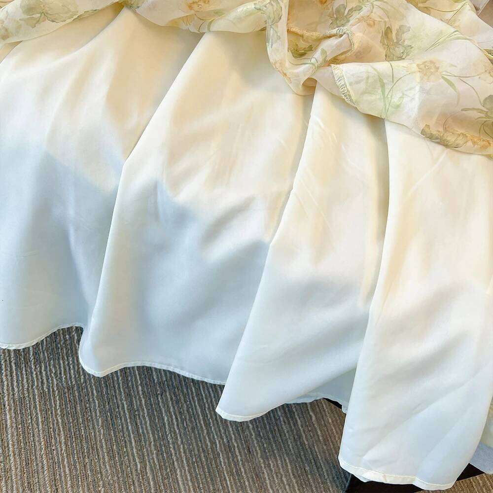 Summer Plus Size Casual Loose Comfortable Mid-length Printed Chiffon 2025 New Women's Clothing Party Dress