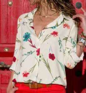 Fashion Slim Fit Striped Print Shirt Women's Wear B5