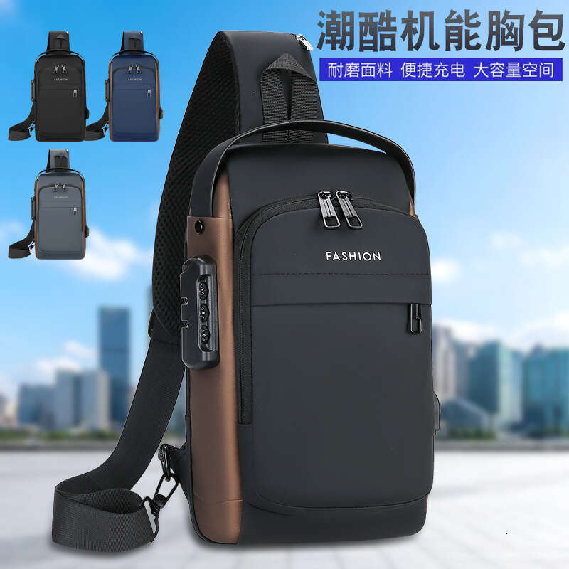 Chest Multifunctional Password Lock Cycling Waterproof Anti-theft Men's Crossbody Business Shoulder Bag