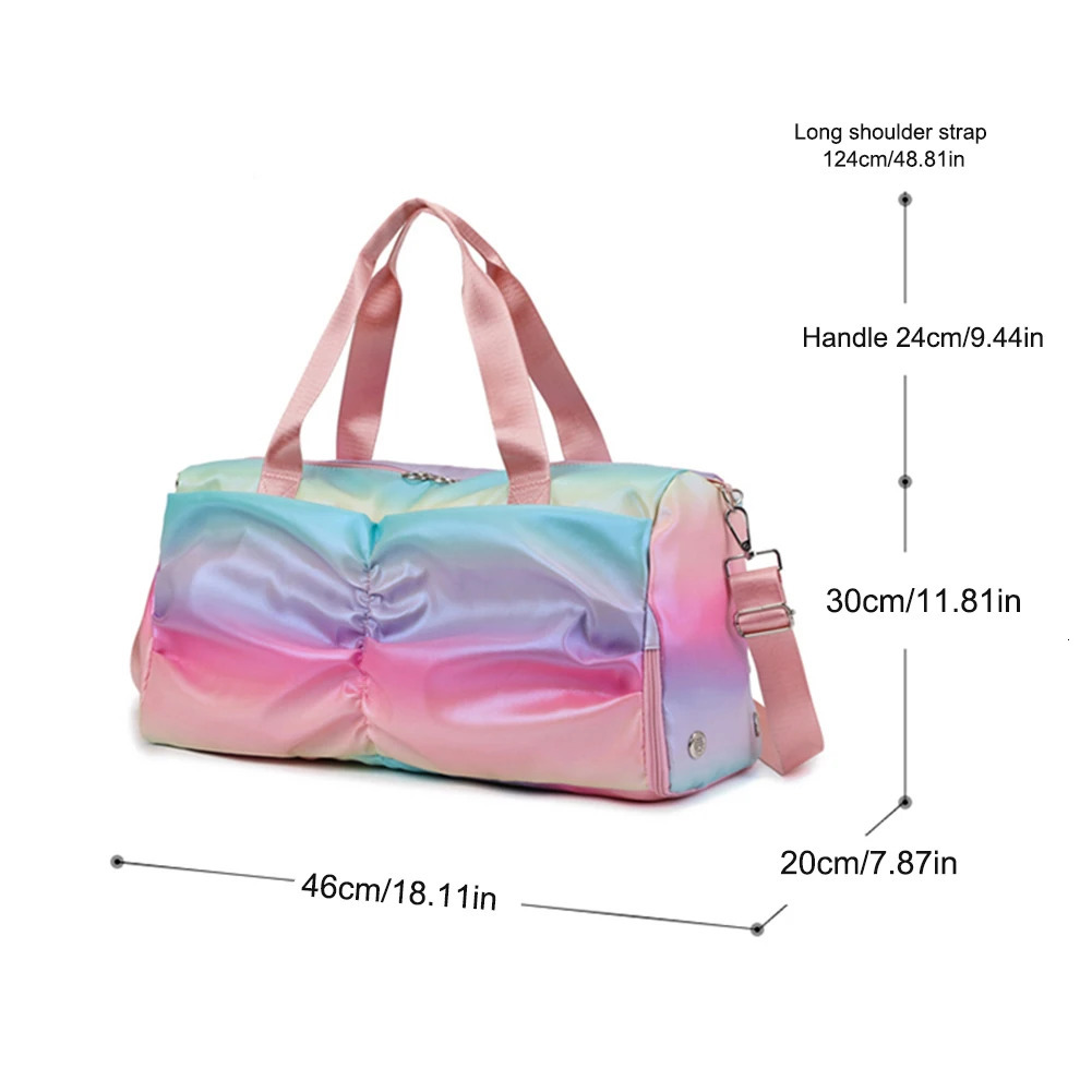 Women Gym Bag Waterproof Large Capacity Fitness Bag Adjustable and Detachable Shoulder Straps for Sleepovers/Trips/Sports/Dance 250530