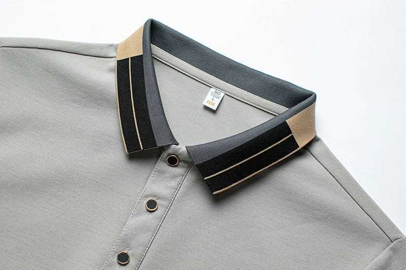 New Summer Solid Color Short Sleeved T-shirt with Collar Embroidery for Mens POLO Loose Business Mens Base Top XJ250605