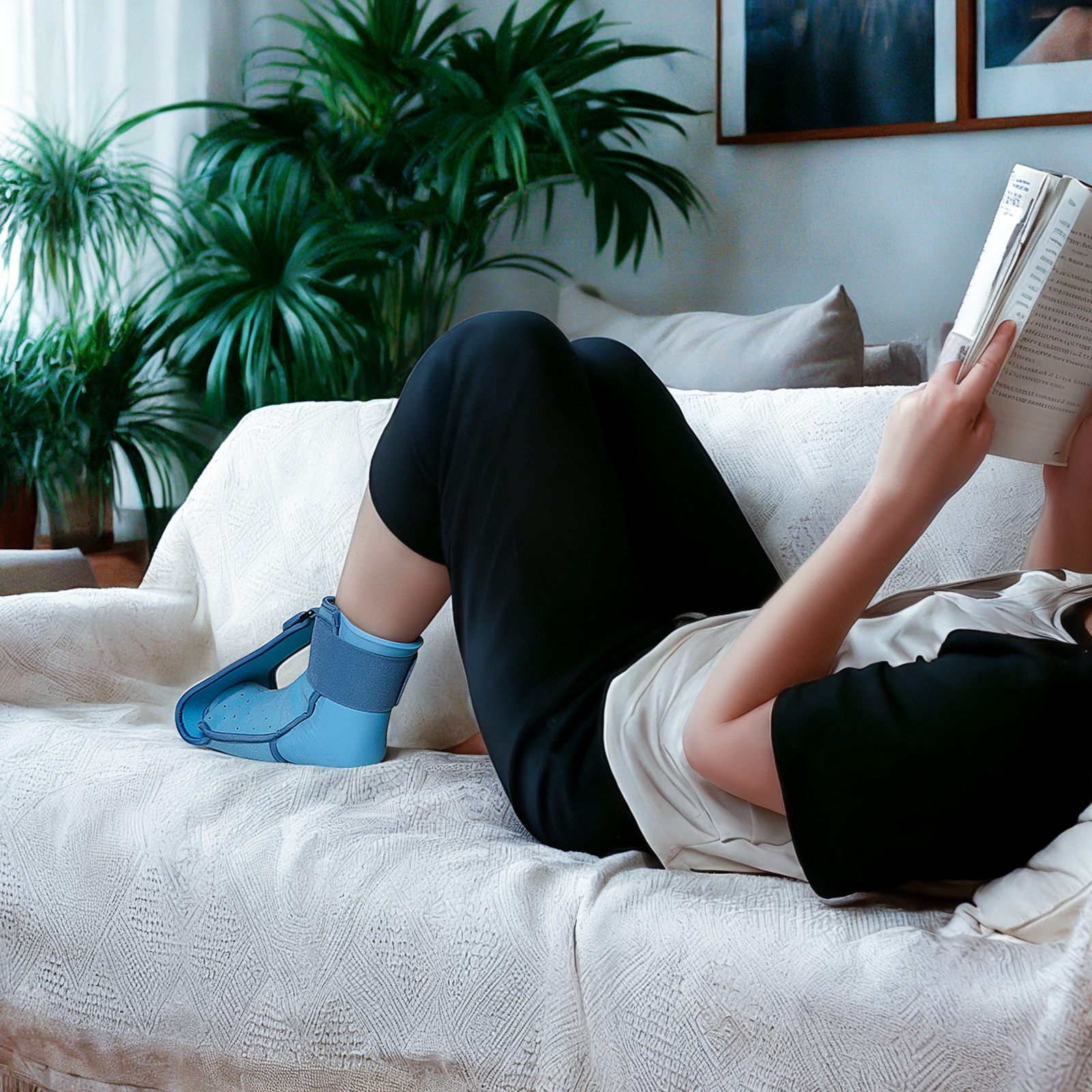 Plantar Fasciitis Night Splint, Foot Ice Pack Wrap for Relief,Plantar Fasciitis Brace for Men Women,Ankle for Achilles Tendonitis Heel Spur Foot Pain