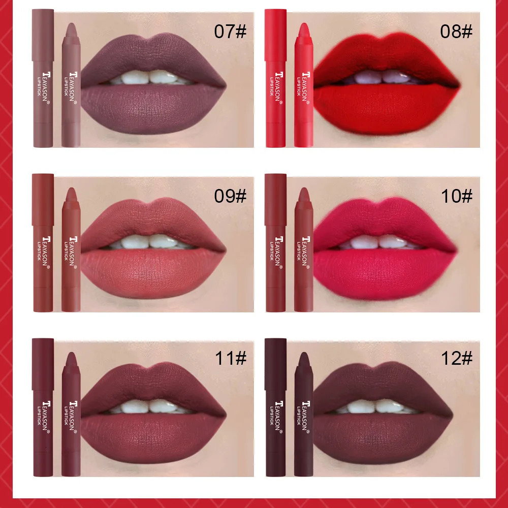 Nude Lipliner Pencil 12 Colors Lip Makeup Lipstick Pen Waterproof Long Lasting Non-stick Cup Matte Nude Brown Lipliner Cosmetics 250605