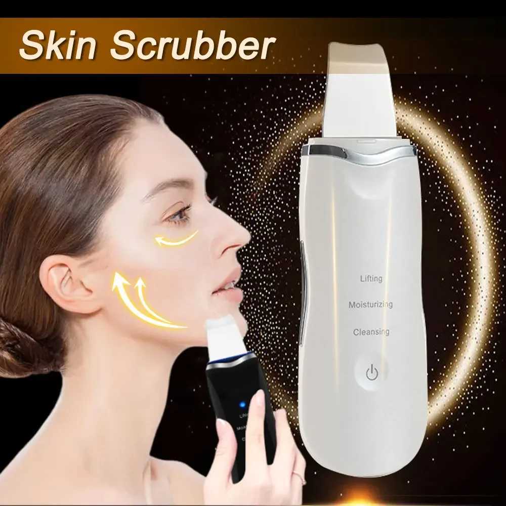 Electric Skin Scraper Peeling Blackhead Remover Ultrasonic Deep Face Cleaning Lifting Acne Pore Facial Spatula Shovel Cleanser XJ250607