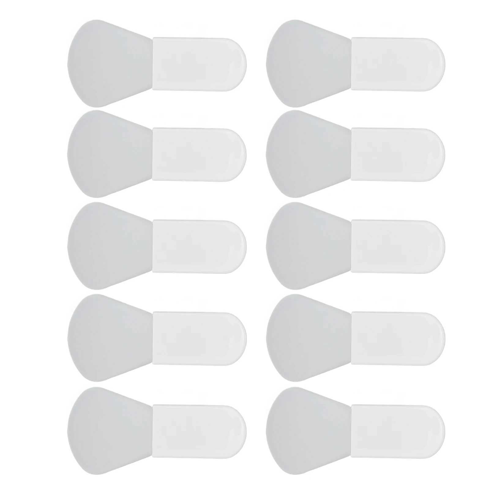 10Pcs Silicone Mask Brush Mini Short Handle Mud Applicator Portable Facial Beauty Tool White Fanshaped Type W250605