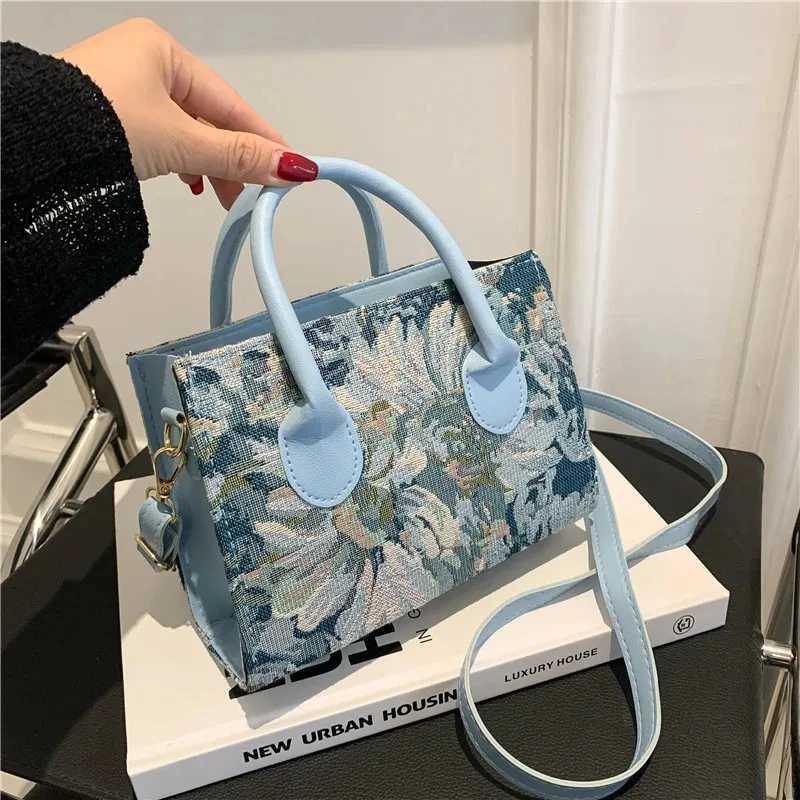Luxury Design Mini Handbags Womens Totes Fi Ladies Large Capacity Mets Garden Oil Painting Canvas Shoulder Shopper Bag XJ250605