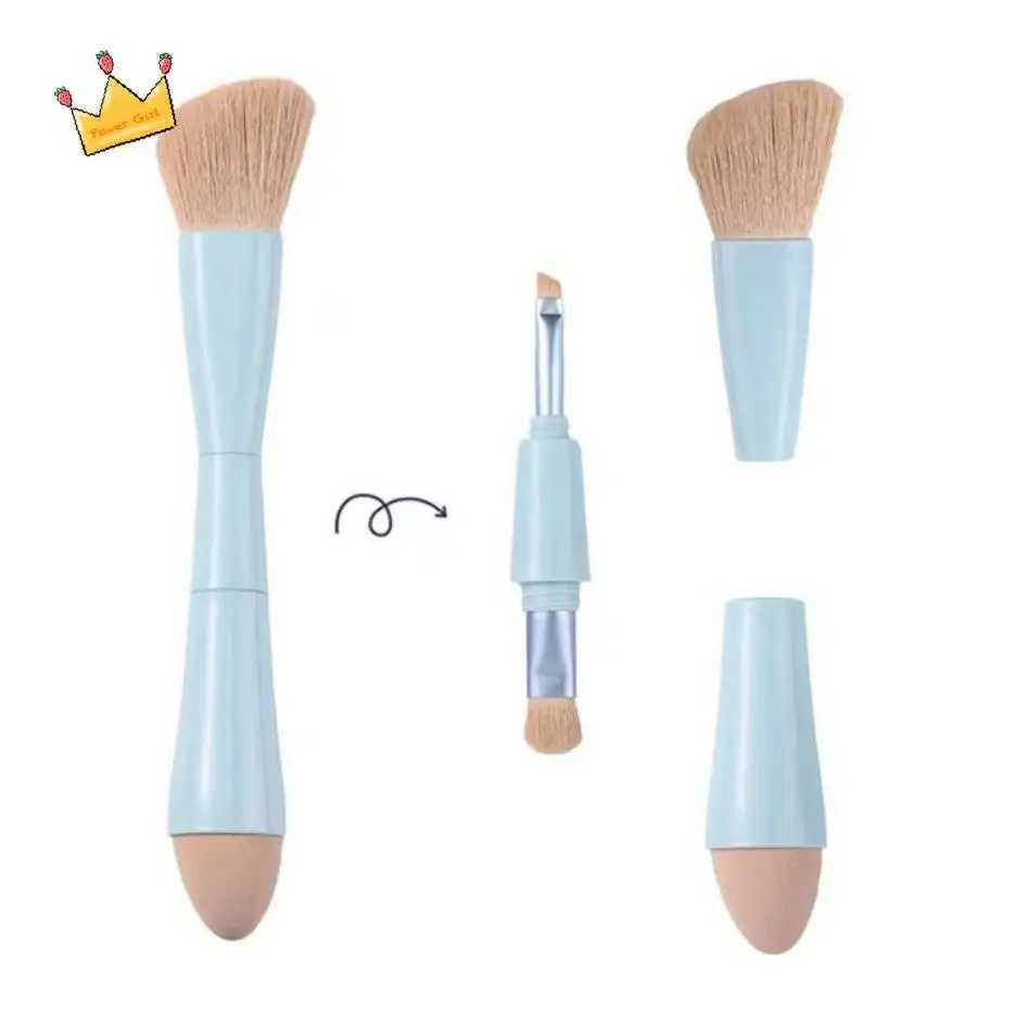 4-in-1 Makeup Brush Set Multifunctional Liner Brush Double Ended Cosmetic Brushes Detachable Complexion Brush Eyeshadow Brush W250605