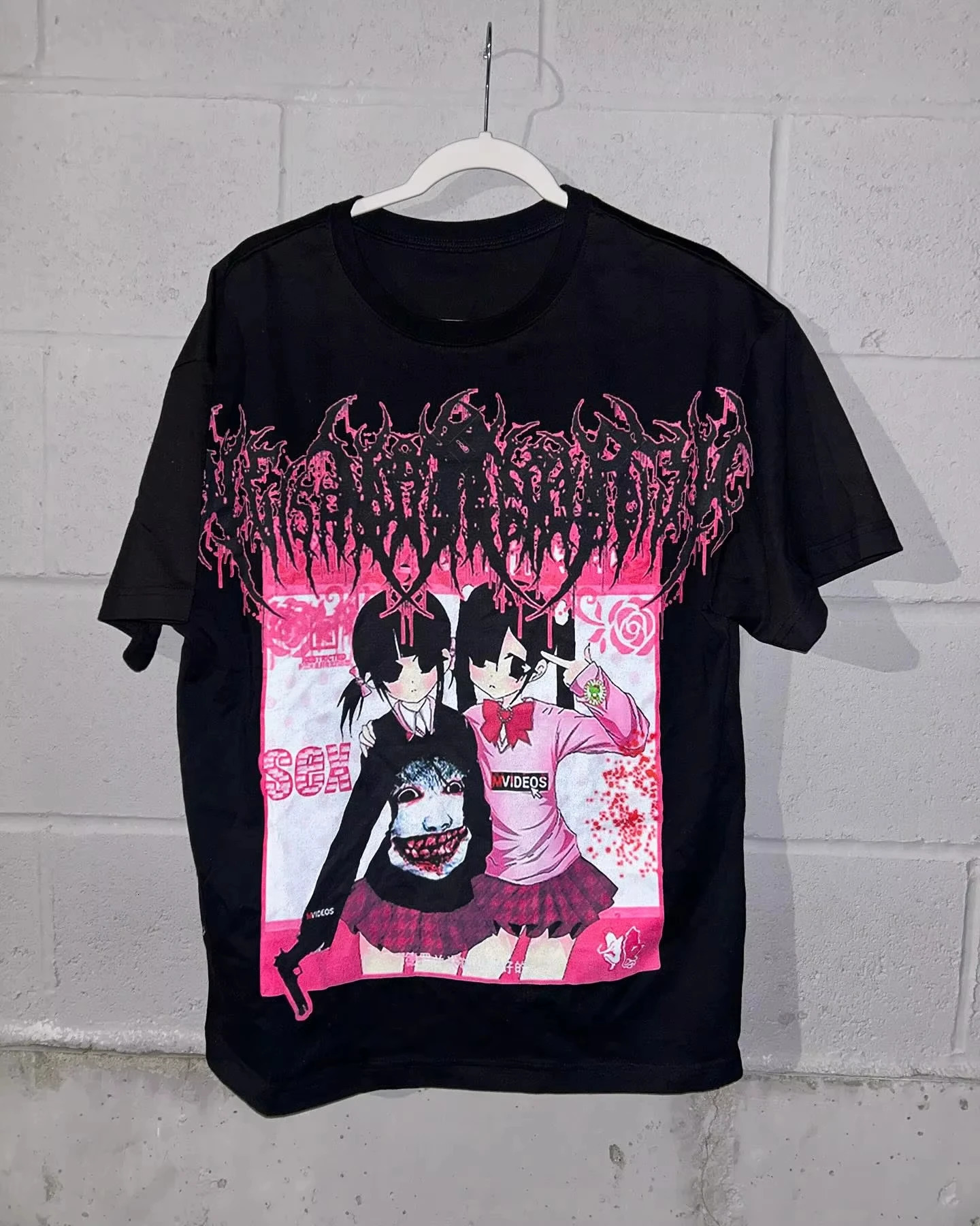 Harajuku Retro Drolandmiller Face Print Goth Style Graphic T Shirts Men Women Tshirt Streetwear Y2k Tops Mens Clothing Tshirt 250605