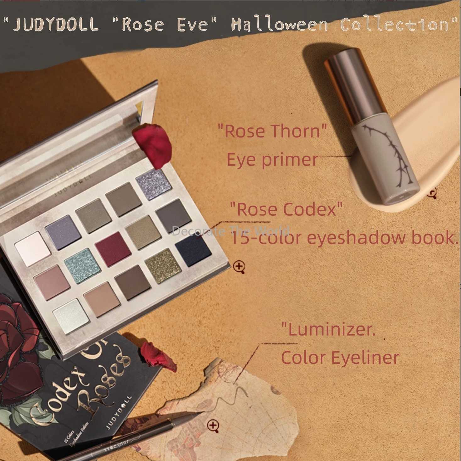 Judydoll Halloween Limited Edition Rose Codex 5-color Eyeshadow Book Matte Earth Color Shimmer Eye Makeup Eye Glitter W250605