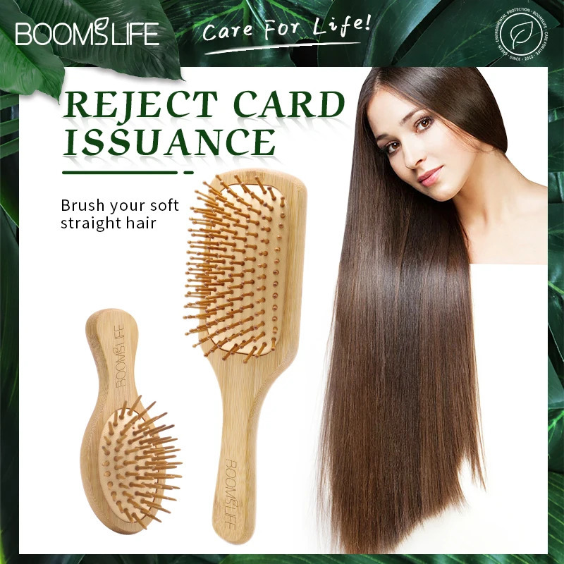 Bamboo Hair Brush Women Styling Hair Comb Hairbrush Wide Teeth Bamboo Combs for Hair Smooth Massage Scalp Brush Barber Comb 250603