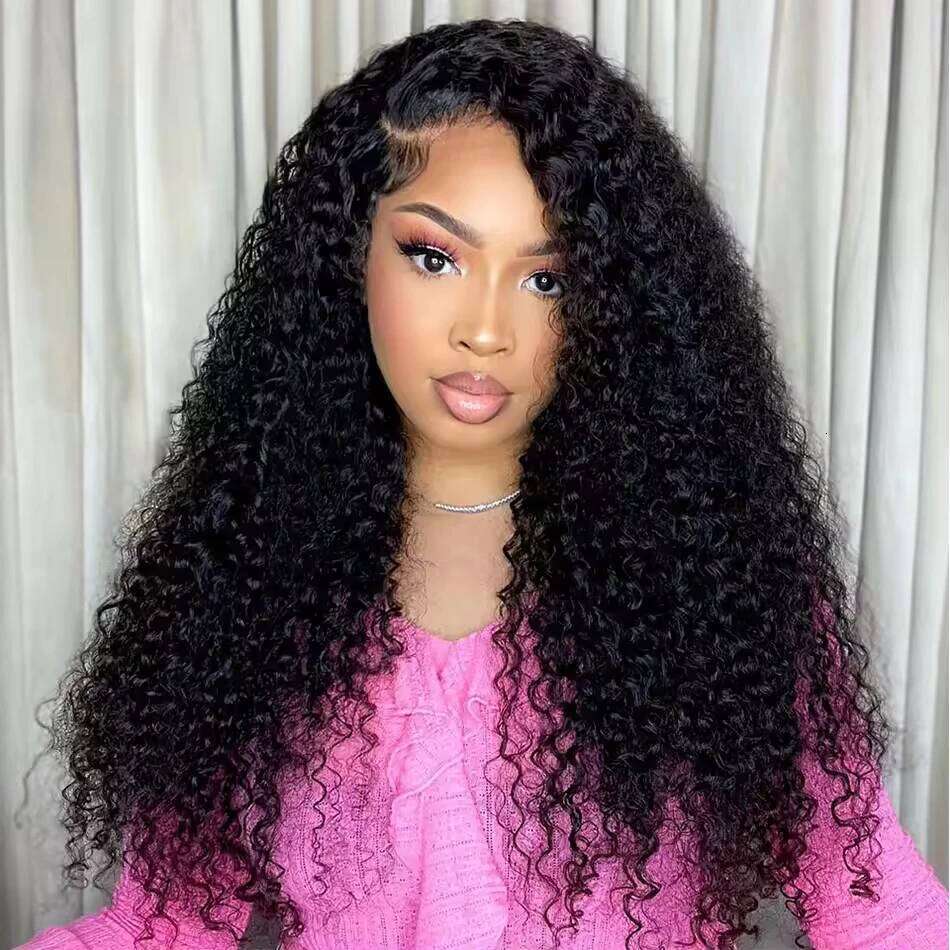 200Density Deep 13X4 Full Hd Front PrePlucked Water Wave 13X6 Lace Frontal Glueless Wig Synthetic hair Human Hair