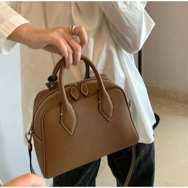 Women's Bags Designer Genuine Boston Crossbody Shoulder Bag, Fashionable Genuine Leather Women's Handbag