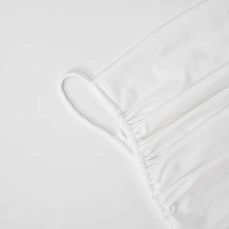 CUTENOVA Slim Solid Color Slant Shoulder Sleeveless Drawstring Shrink Pleat Irregular Short Dress Summer WomenS Sexy Dress 250604