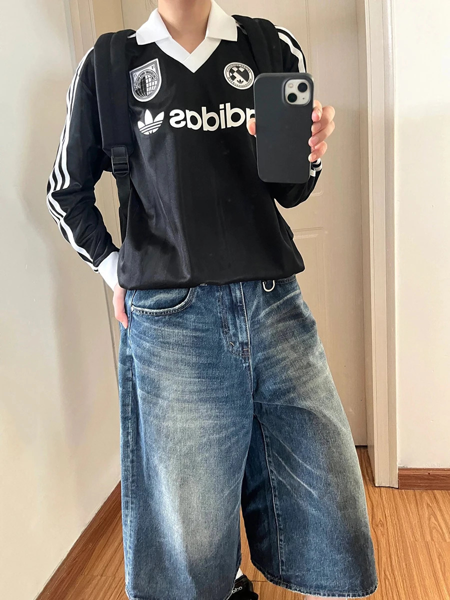 REDDACHiC Key Ring Whiskers Baggy Jorts for Women Boyfriend Vintage Wash Low Waist Wide Leg Denim Shorts Casual Summer Clothes 250604