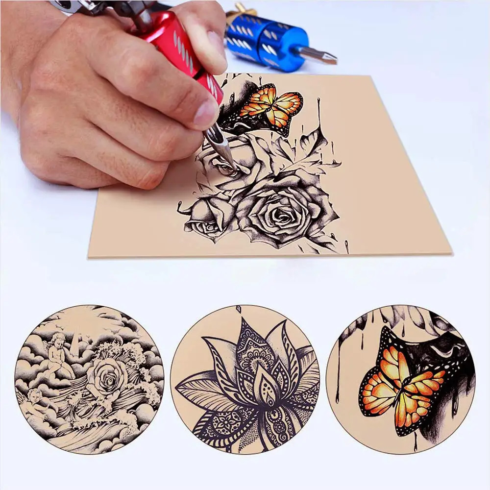 2010531PCS Tattoo Practice Skin Blank Fake Tattoo Skin Synthetic Leather for anent Makeup Tattoo Beginner Exercise Tool 250604