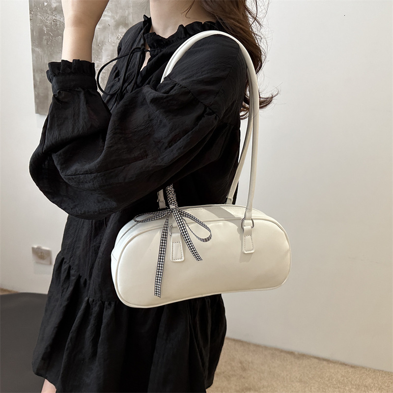 designer Ballet Style Bowknot Handbag for Women 2025 New Trend Korean Niche Underarm Bag Large Capacity Pillow Bag