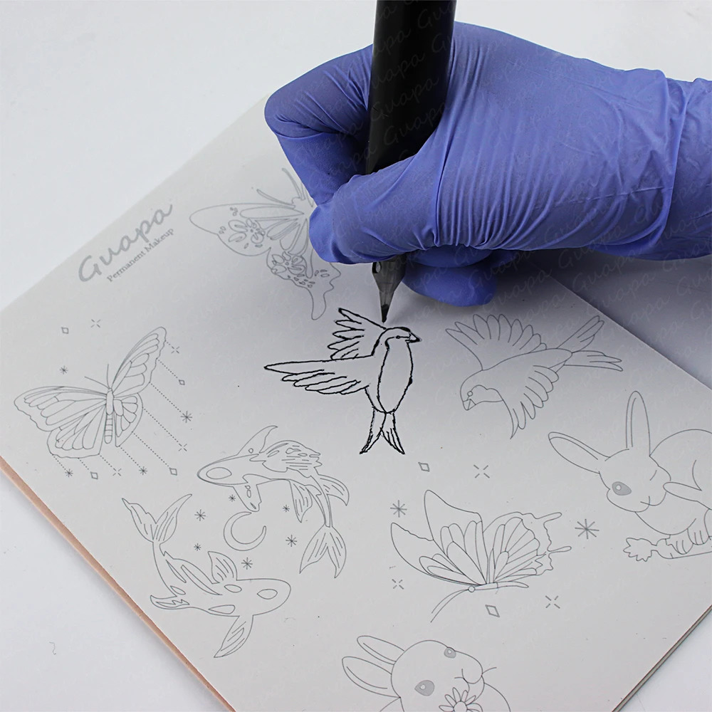 2024 Tattoo Pre-Printed Practice Skin Mini Tattoo Precise and Clean Flexible Rubber Pad for Practice Different Styles 250604