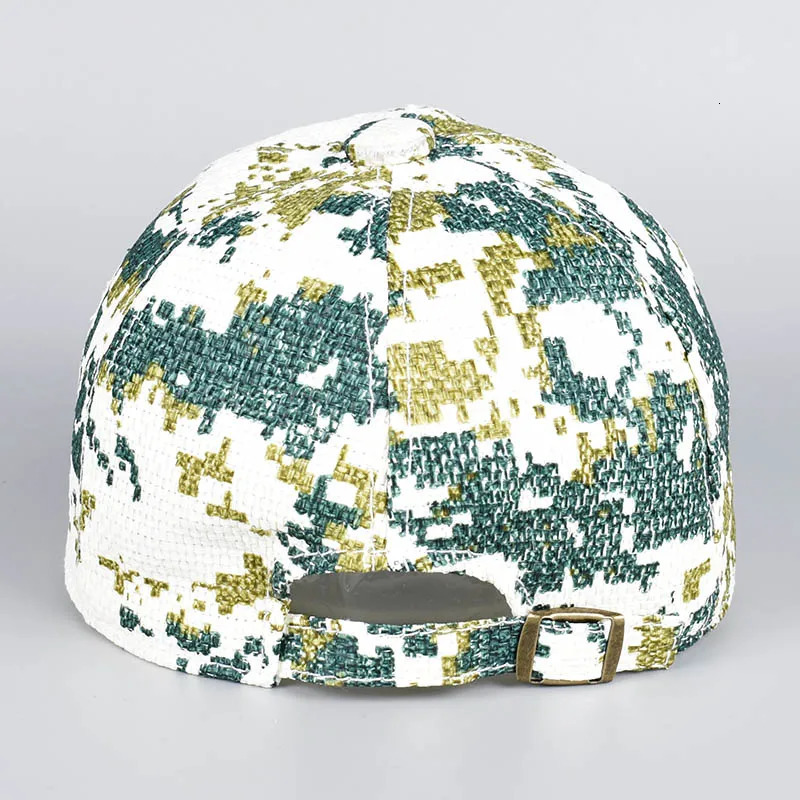 Straw Baseball Cap Male Summer Sun Hat Women 2025 Casual Outdoor Camouflage Print Sun Protection Caps For Men 250603
