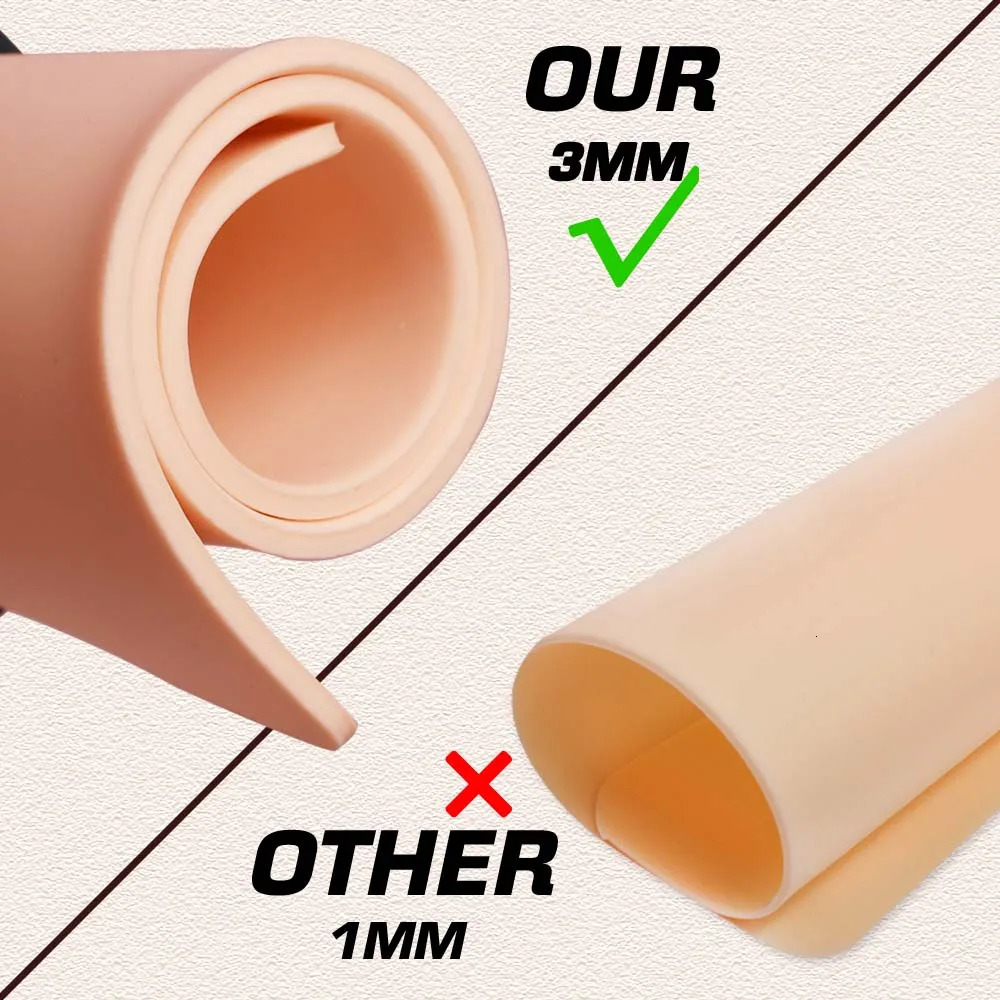 86531pcs Tattoo Practice Skin 3MM Pro A4 Size Silicone Fake Skins for anent Makeup Training Skin Supply Tattoo Accessory 250604