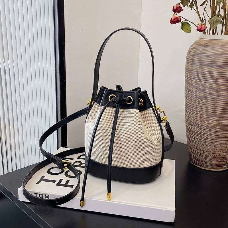 Fashion Linen Fabric Bucket simple Style Crossbody Women Shoulder Bag Designer Handbag bolsos 2025