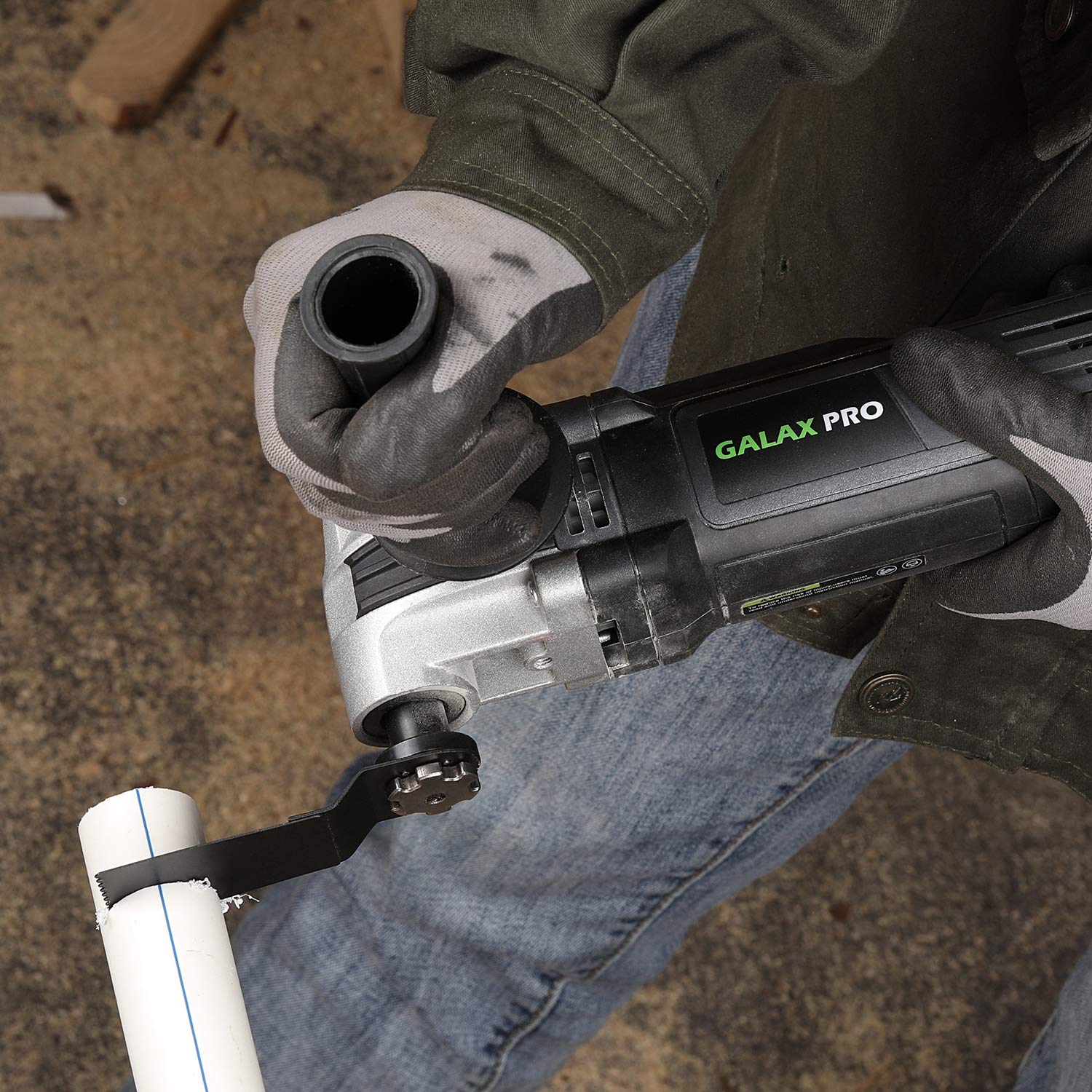 GALAX PRO Oscillating Tool, 400W Multifunction Tool 6 Variable Speed Oscillating Vibration Angle 4 Degrees Quick Change System for Cutting Sanding and