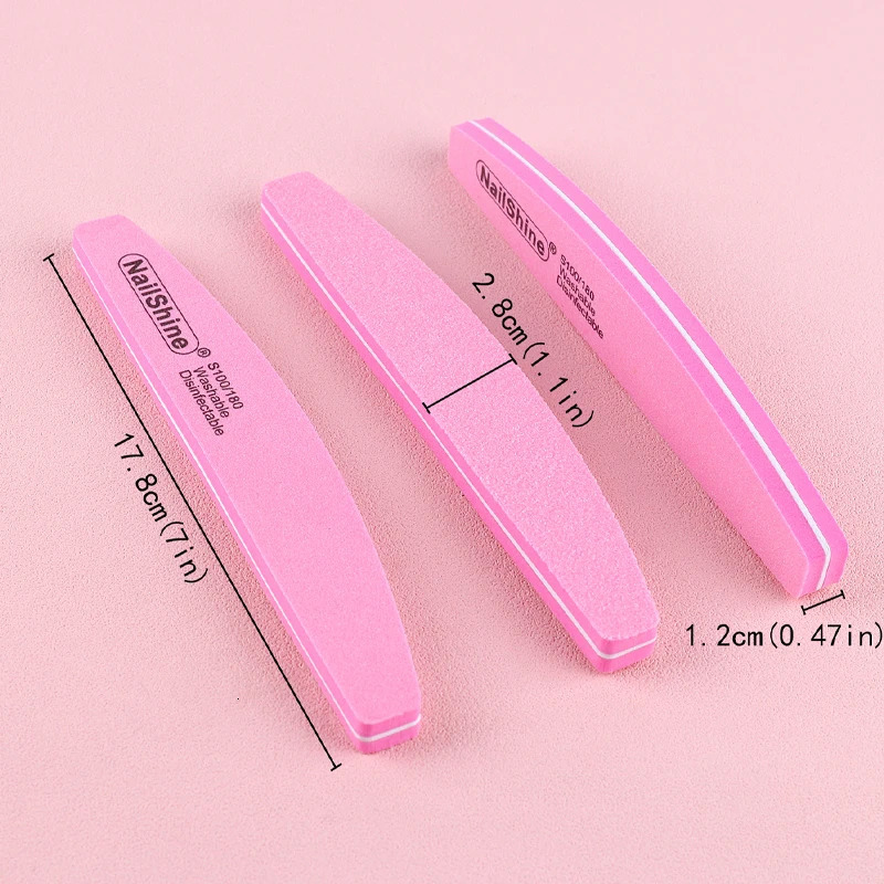 60Pcs Nail Files Sponge 100/180 Grit Moon n Buffer Block Double Side Files For Finger Colorful Foam Tools 250605