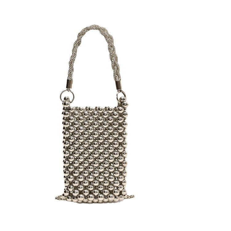 Exquisite bead woven women's handbag, new fashionable multifunctional mobile phone bag, designer women's crossbody bag