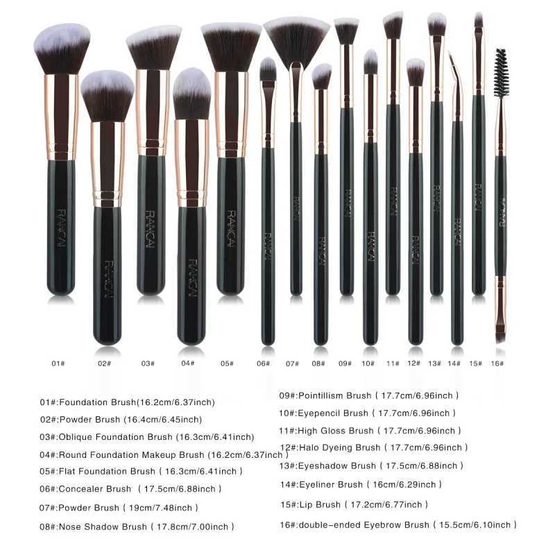 New11/12/16Black Gold Makeup Brush Set Soft Hair Powder Brush Powder Foundation Brush Highlighter BrushW250605