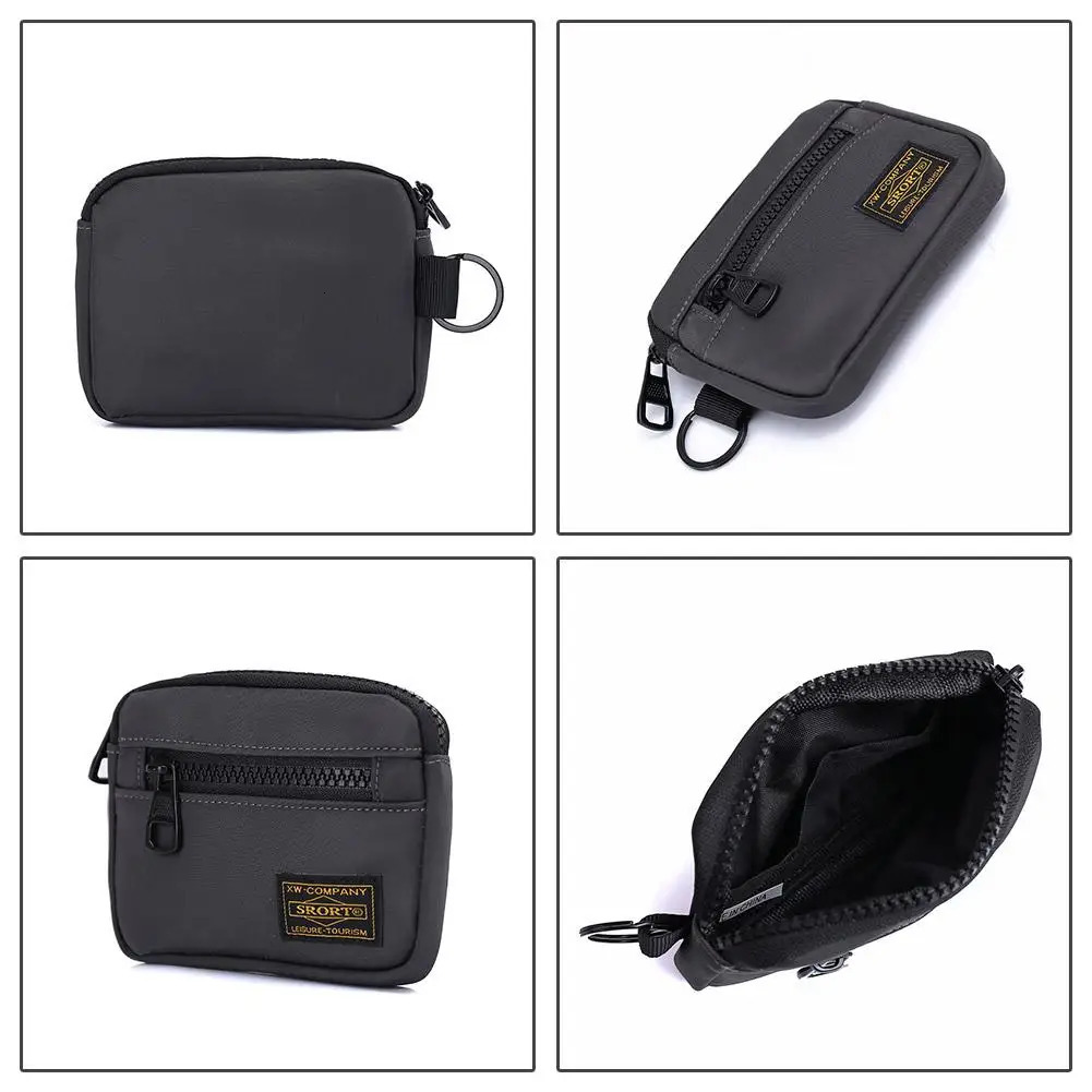 Small Casual Mens Coin Purse Canvas Zipper Short Wallet Retro Key Holder Money Bag Trend Youth Mini Handbag 250605