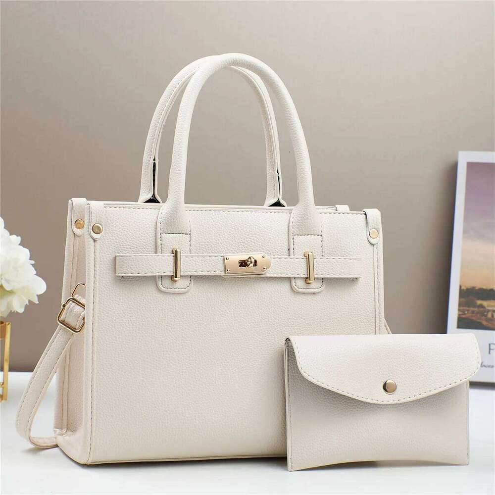 Women's Bags Designer PU Leather Mother-Daughter Tote Bag Set With Metal Lock Clasp, Large Capacity Crossbody Purse For Women (8 Colors)