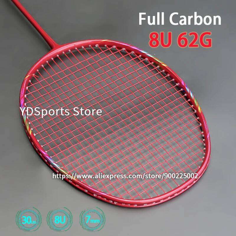 High Quality 8U 62-65G Super Light Badminton Rackets Professional Full T700 Carbon Fiber Training Racquet Sports G5 13kg Adult