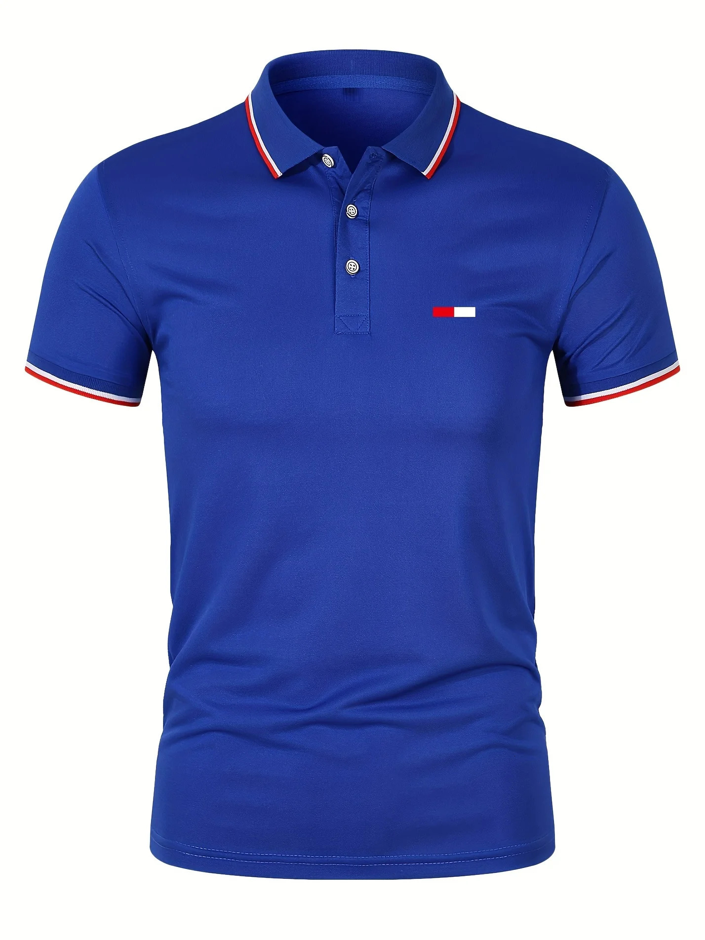 Mens 100 cotton summer casual fashion loose plus size flag pattern printed lapel short sleeved polo shirt top travel outfit 250527