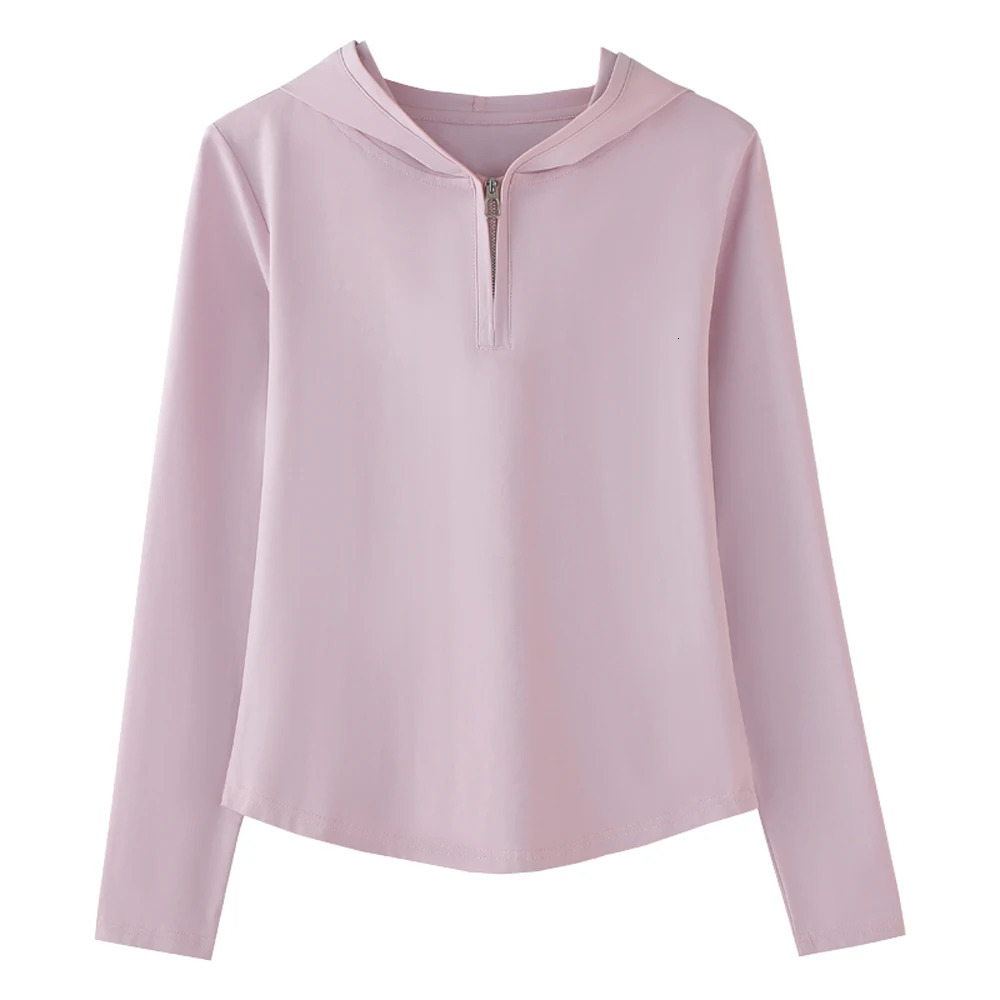 European station hooded long sleeved tshirt womens spring highend light y loose casual oversized top 250604