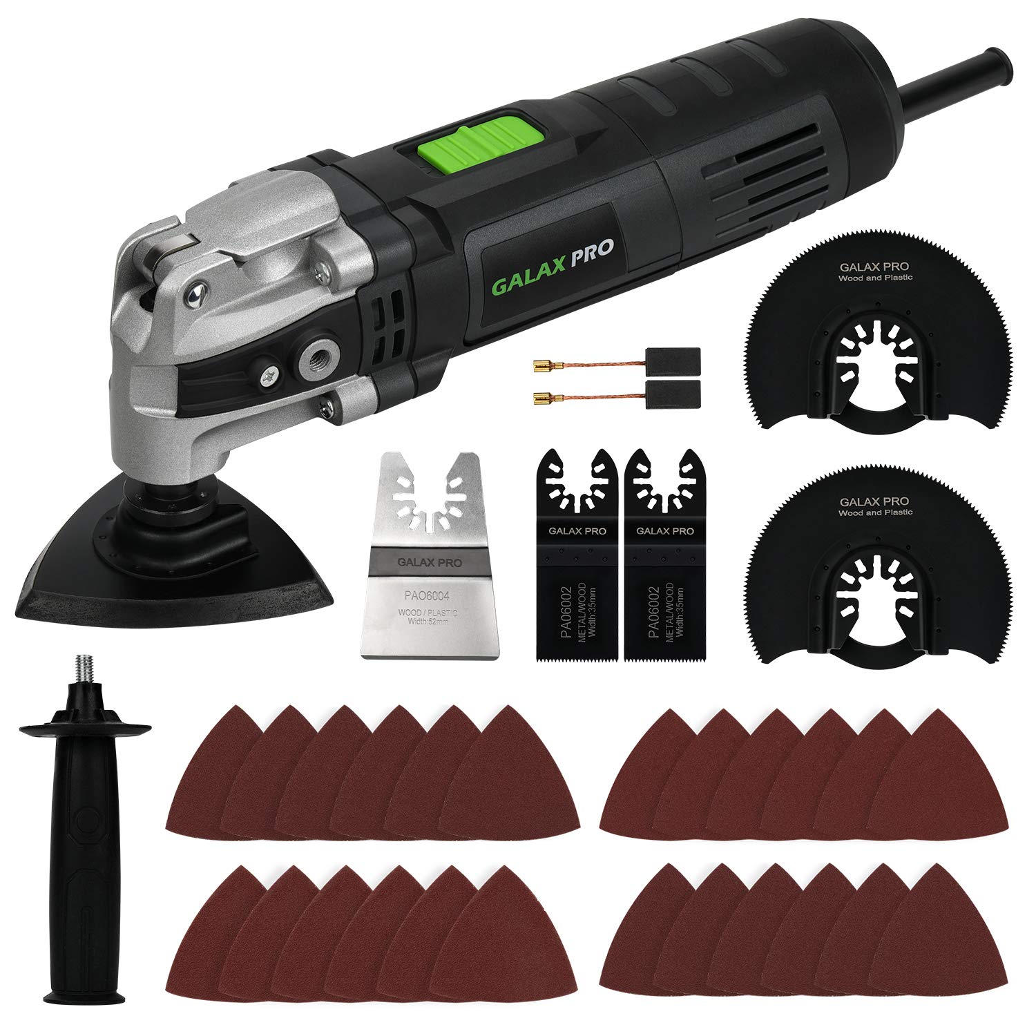 GALAX PRO Oscillating Tool, 400W Multifunction Tool 6 Variable Speed Oscillating Vibration Angle 4 Degrees Quick Change System for Cutting Sanding and