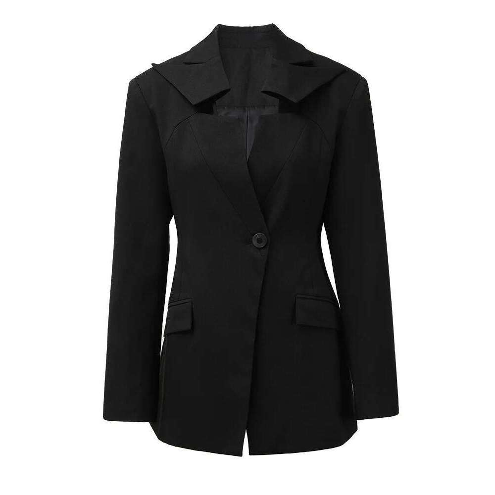 Coats Designer Women DEAT Fashion Women's Blazer Cut Out Deconstruction Notched Collar Single Button Long Sleeve Suit Jackets Summer 2024 New Cpd