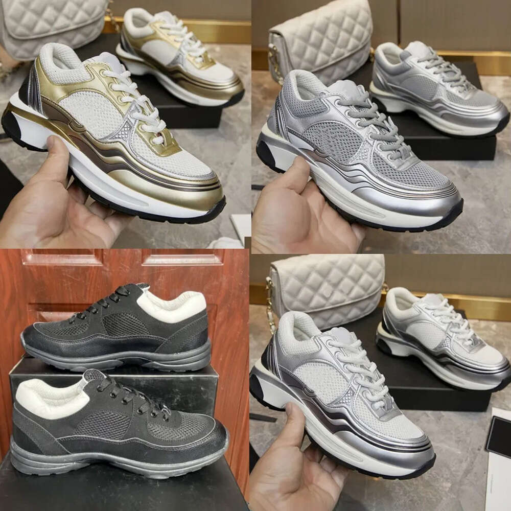 Designer Shoes luxury women out of office sneaker chaussure casual trainers running gold sliver black mesh leather sport outdoor sneaker 35-42