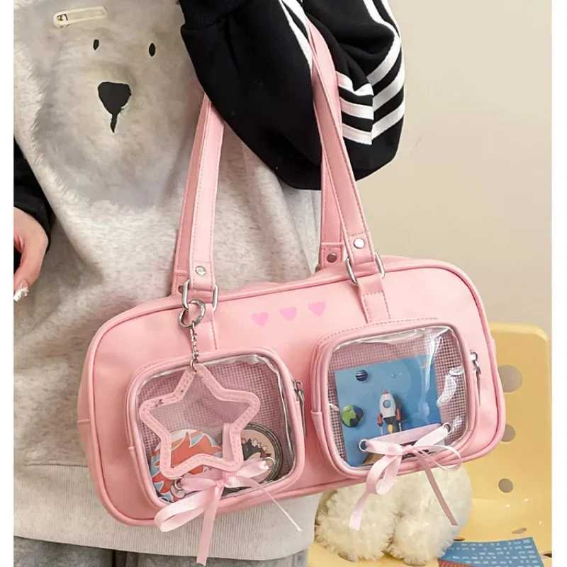 New Niche Design JK Uniform Ulzzang Shoulder Bag for Girls Y2K Carto Handle Bag Womens Bow Harajuku Cute Ita BagXJ250605