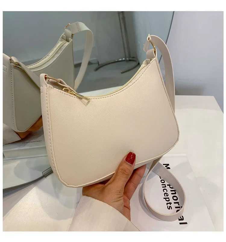 2024 New Womens Fi Handbags Solid Color PU Leather Shoulder Underarm Bag Casual Women Hobos Handbags XJ250605