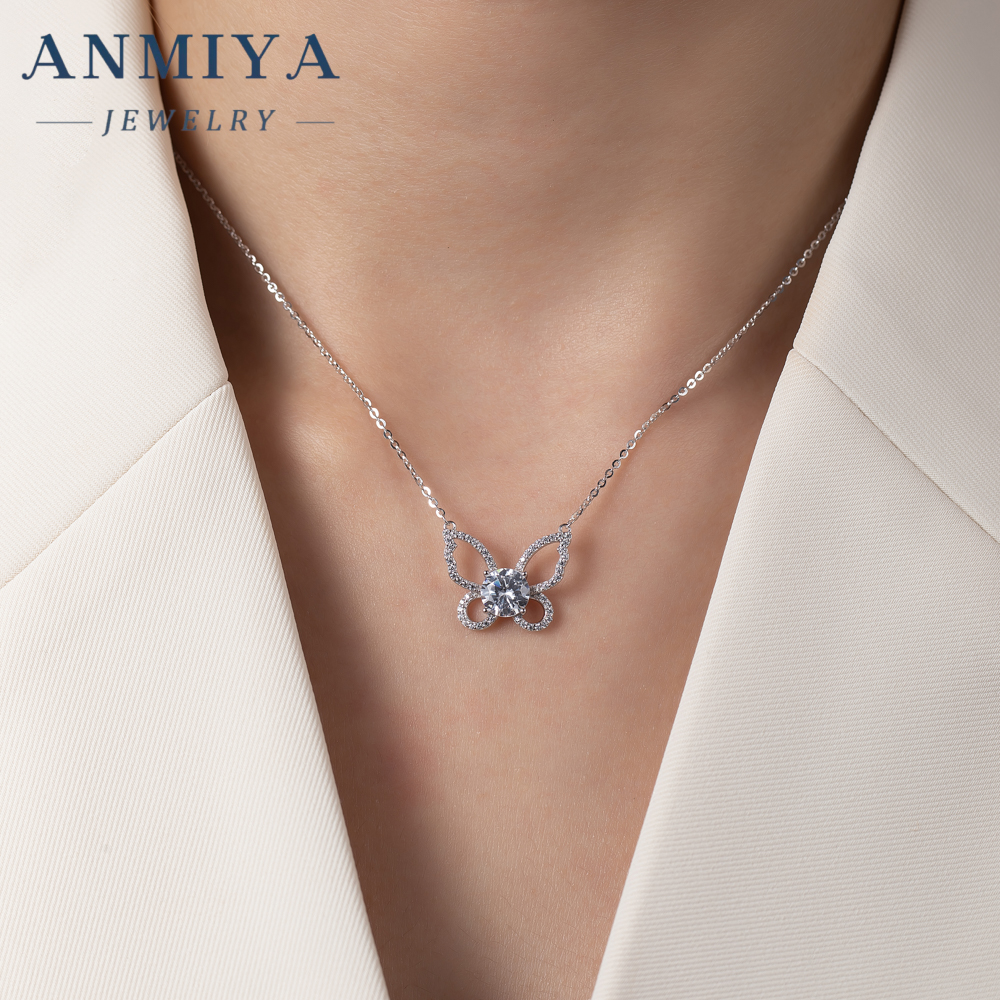 Hot Sales Mama Women's S925 Silver Jewelry Charm Butterfly Pattern Necklace Jewelry