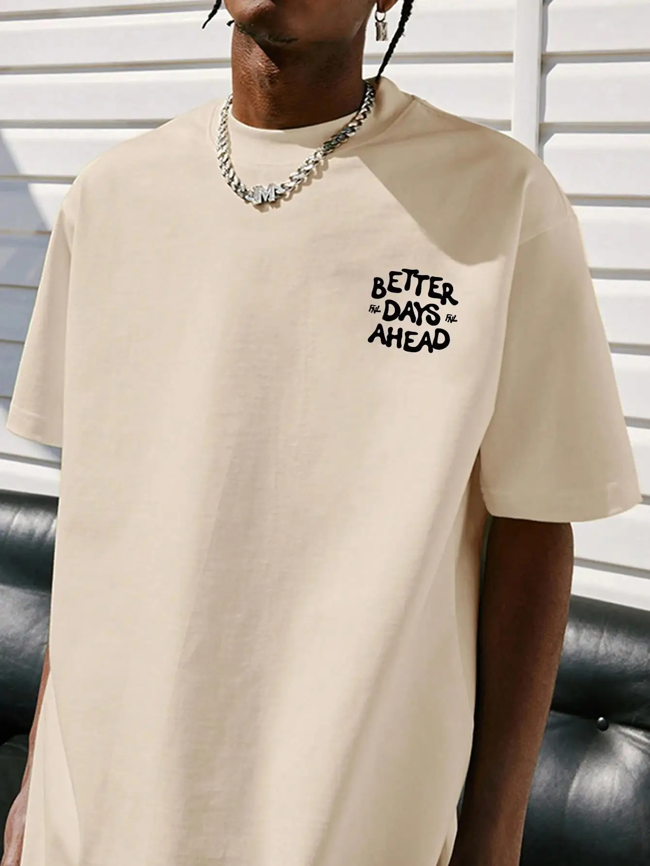 Better Days Ahead Letter Graphic Men Women T-Shirt O-Neck Casual Oversize T-Shirt Fashion Cotton Tee Clothes Summer Loose Tshirt 250530