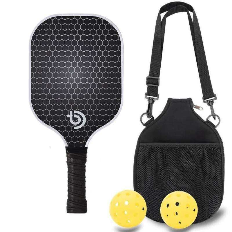 Paddles of 2 Fiberglass Set with Non-Slip Ergonomic Soft Grip Pickleball Balls Bag Gifts for Men Women