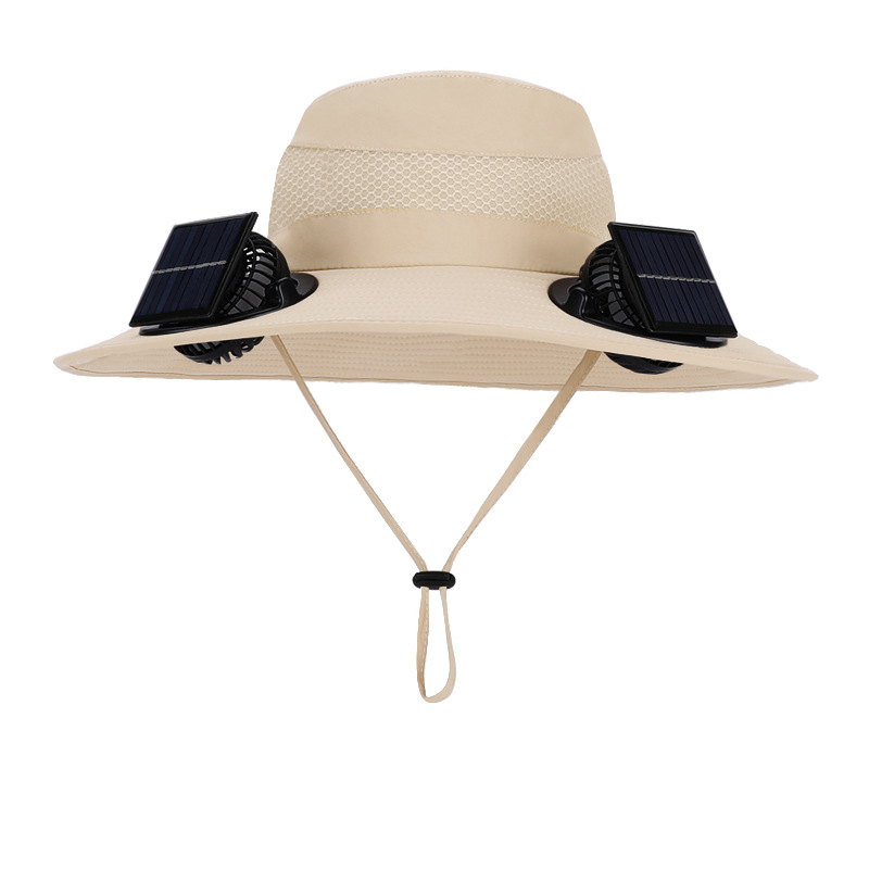 Solar Charging fan Cap hat Outdoor Portable Camping Fishing Hiking Sunscreen Fisherman Hat Solar Fan Cap with Fan Suitable Wide Brim Hats Bucket Hats 