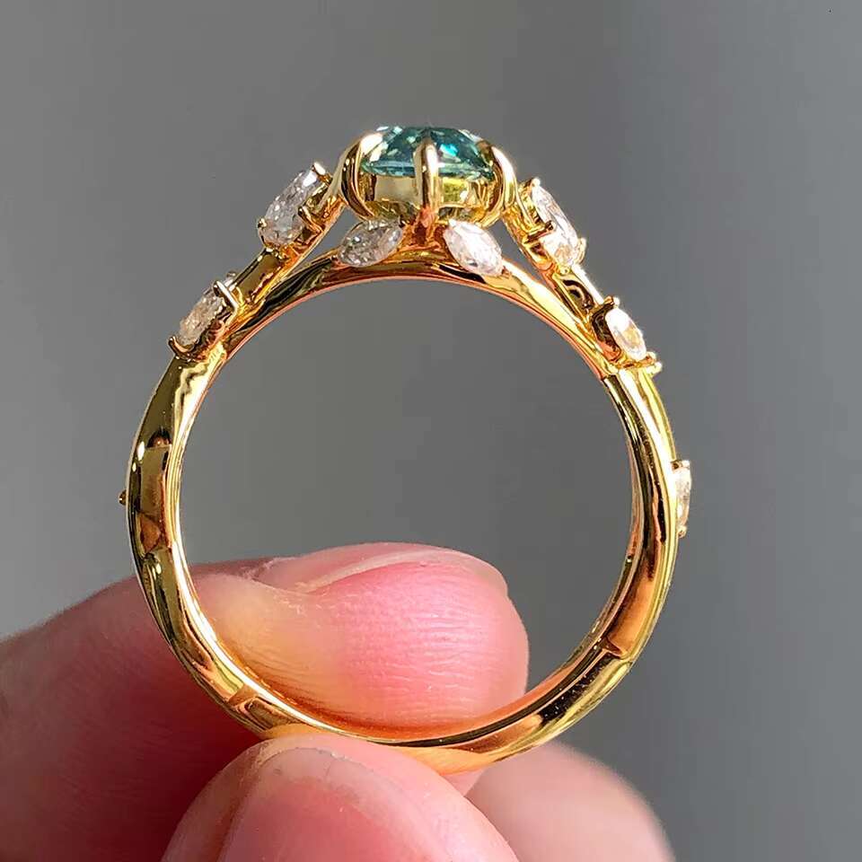 3Ct Diamond Floral Design Engagement Ring 7*14mm Marquise Cut Blue Moissanite Women Sliver Ring