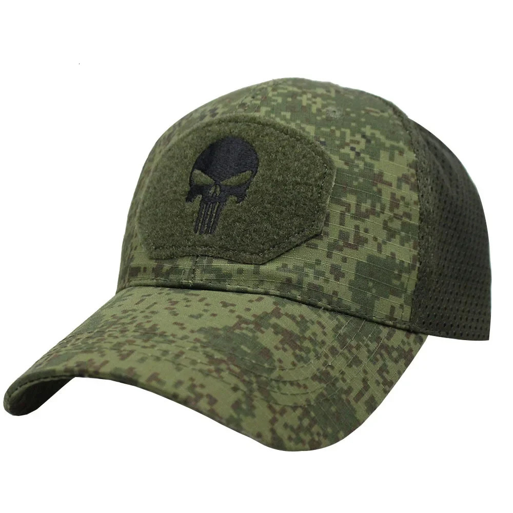 Camouflage Baseball Cap Mesh Breathable Special Forces Tactical Camo Hat Skull Duck Visor Hat 250603