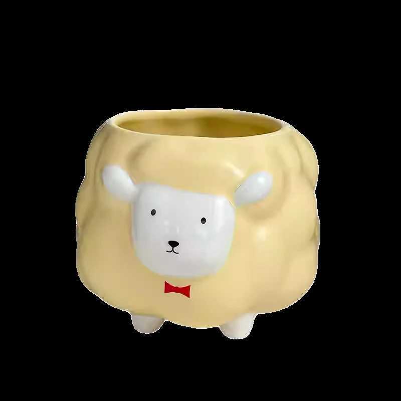 High Beauty Cute Cartoon Sheep Mug with Handle Household Ceramic Drinking Water Cups Breakfast Cup Girls Birthday Gift Souvenir C251210